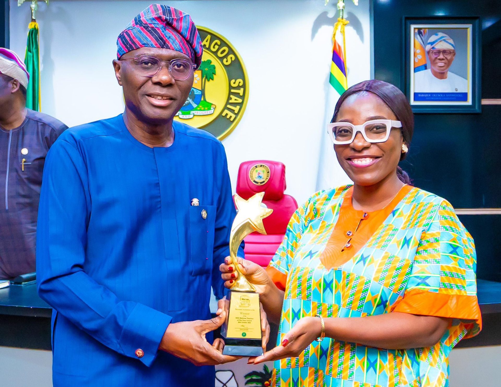 Presenting Adeola to LASG